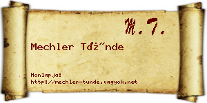Mechler Tünde névjegykártya